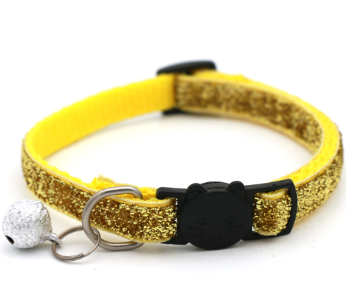 Pawsy Adjustable Colorful Cat Collar with Bell for Pets