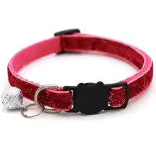 Pawsy Adjustable Colorful Cat Collar with Bell for Pets