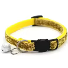 Pawsy Adjustable Colorful Cat Collar with Bell for Pets