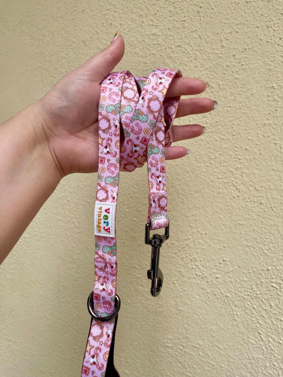 Western Dog Leash | Cowgirl Dog Leash | Cute Dog Lead | Pink Dog Leash | Cactus Dog Leash | 5Ft Nylon Leash | Small Dog Leash